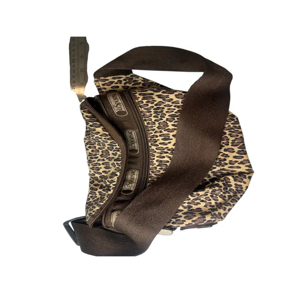 Vintage LeSportsac Leopard Print Fanny Pack Y2K Belt Bag Waist Sack Festival - Image 9