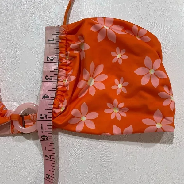 Wrangler Floral Bikini Set Orange Pink Daisy Tie Side Swimwear Estimated XS/S - Image 8