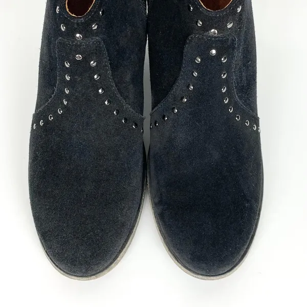 Frye Womens Nora Stud Side Zip Ankle Booties Black Suede Chunky Heel Size 7 - Image 4