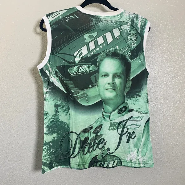 Chase Authentics Vintage Y2K Nascar Dale Earnhardt Jr. Women's Tank Large Glitter McBling - Image 2