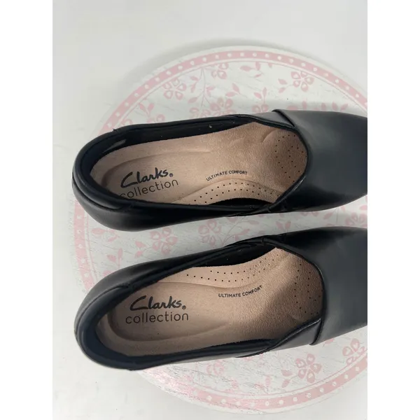 CLARKS Juliet Palm Loafers Womens 6 Black Leather Slip On Comfort Almond Toe NWT - Image 4