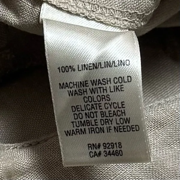 Y2K‎ Juicy Couture Tan 100% Linen Pants Coastal Resort Travel Capsule S - Image 8