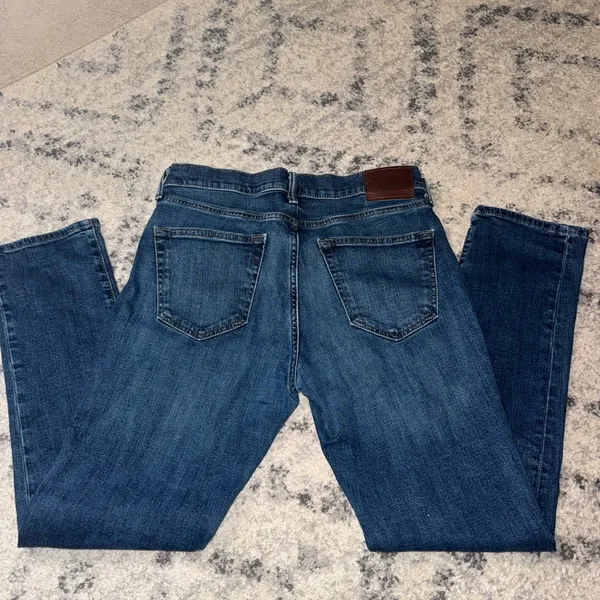 Abercrombie & Fitch Blue Denim Jeans with Brown Patch - Image 2