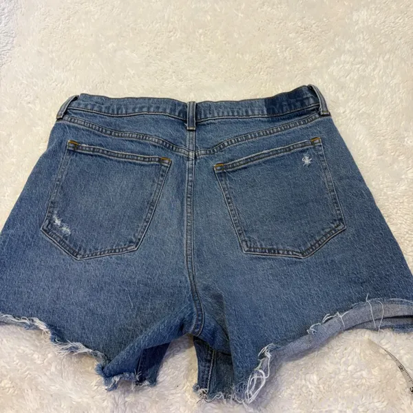 Abercrombie & Fitch Womens Dad Shorts HR Raw Hem 14 Denim Preppy Cotton Resort - Image 2