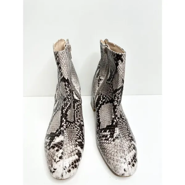 Chinese Laundry Snakeskin Print Block Heel‎ Ankle Boots Grey Black Size 6 - Image 6