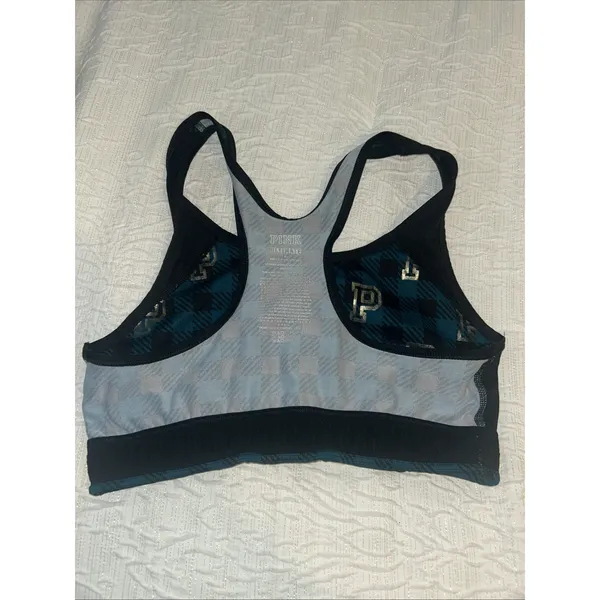 PINK Victoria's Secret Ultimate Sports Bra Size M‎ Checkered Teal And Black - Image 5
