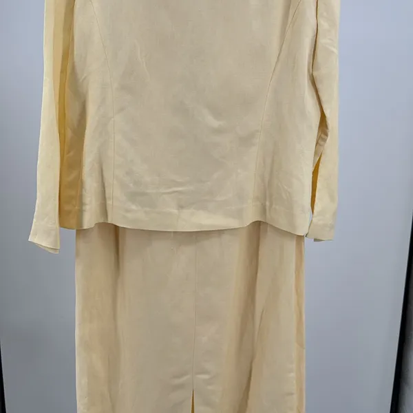 Jessica Howard Butter Yellow Embroidered Midi Dress and jacket 2pc set 12 linen - Image 10