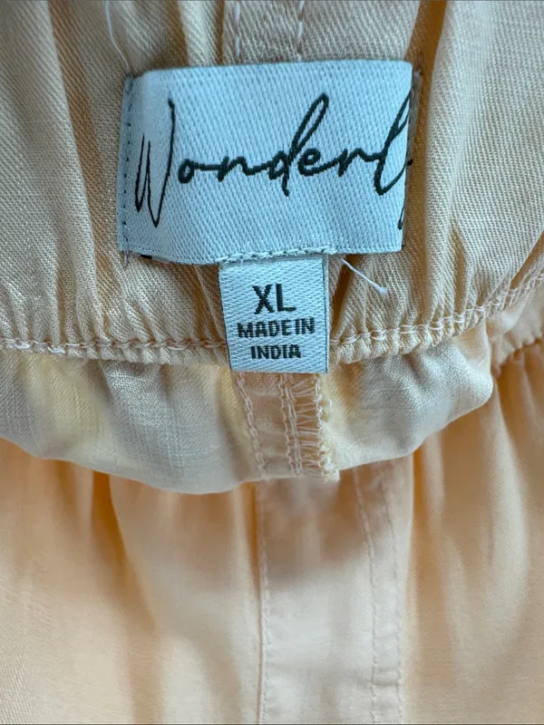 Wonderly Wide Leg Pants XL peach lightweight flowy pull on spring summer beach - Image 9