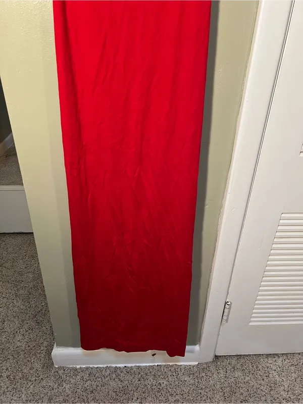 Vintage Women’s Sz 6 Midi Dress Sleeveless Red Square Neck A-Line Zip Back Union - Image 3