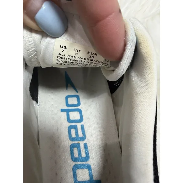 Speedo Womens Size 7 Hydro Comfort 4.0 Shoes WaterSneakers Blue/Teal Black White - Image 7