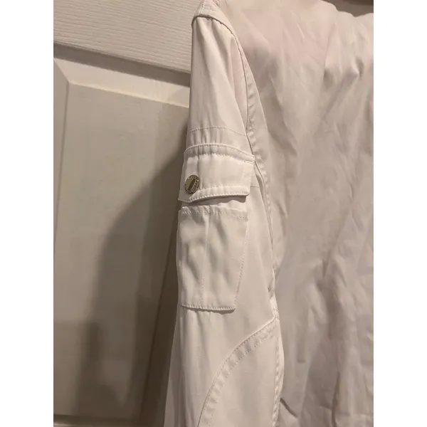 Lauren Ralph Lauren Womens‎ White Utility Safari Field Jacket Snap Front Size L - Image 9