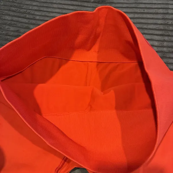 Gymshark Fit Seamless Mid Rise Activewear Leggings Red/Orange Size Medium - Image 7