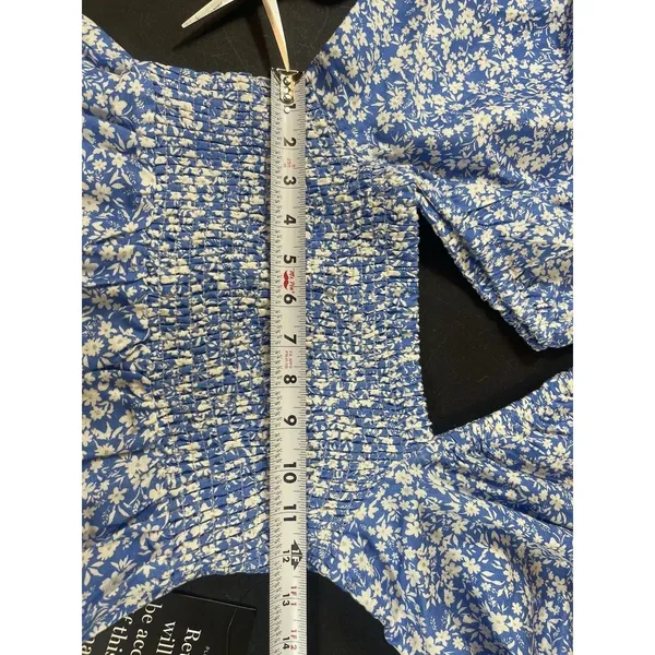 Tuckernuck x Cameron Eubanks Wimberly Blue Floral Linen Blend Smocked Dress NWT - Image 10