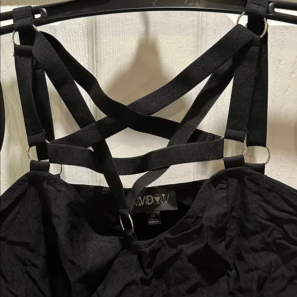 Black Strappy Tulle Dress - Image 3