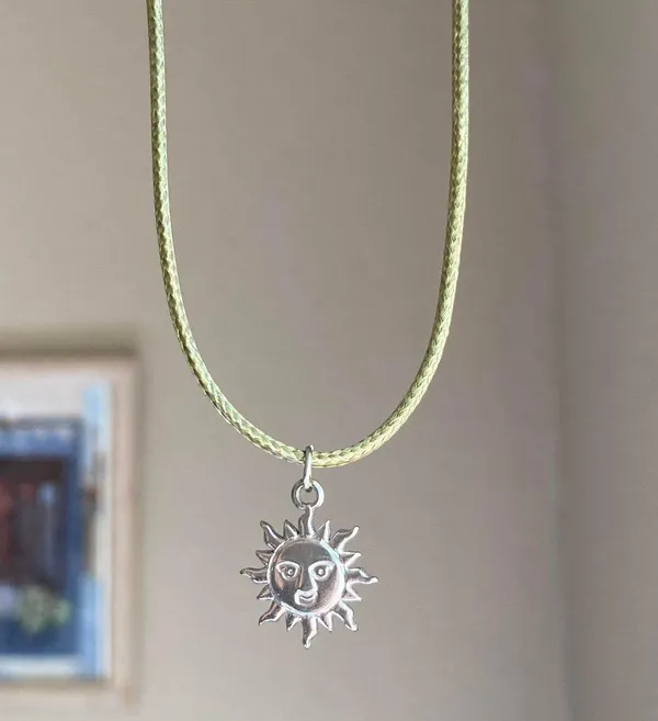 stainless steel sun boho retro vintage style necklace☀️ - Image 2