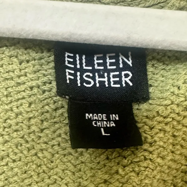 Eileen Fisher Size Large Green Knit V Neck Tank Top - Image 4