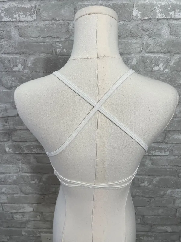Mooslover White Strappy Sports Bra for Low-Impact Support - Image 2