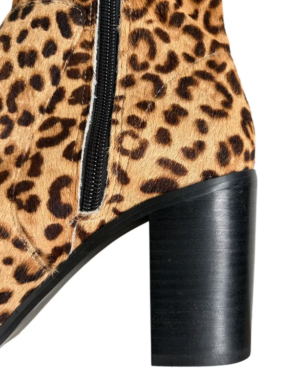 EUC Steve Madden Leather Calf Hair Rewind Boots Leopard Size 9.5 - Image 3