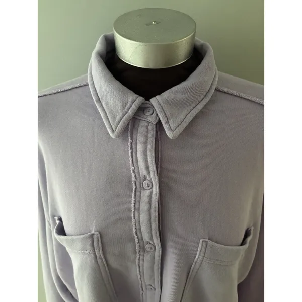 Aerie Shacket Shirt Lumberjane Size M Lilac Grunge Boho Oversized Layer - Image 2