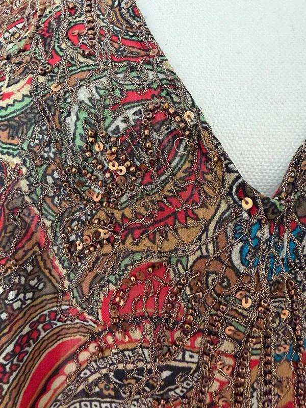 New Chico's Women’s Silk Paisley V-Neck Blouse - Image 3