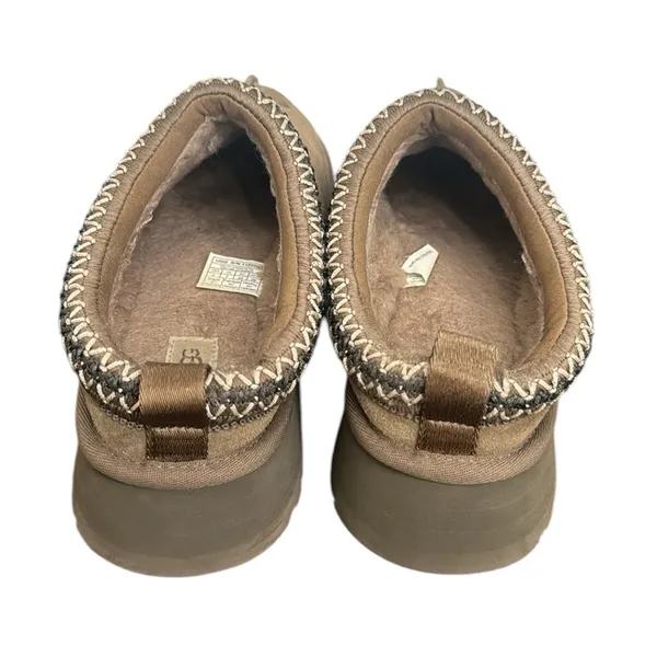 UGG WOMEN TAZZ SAND SHEARLING SUEDE PLATFORM sz 9 - Image 5