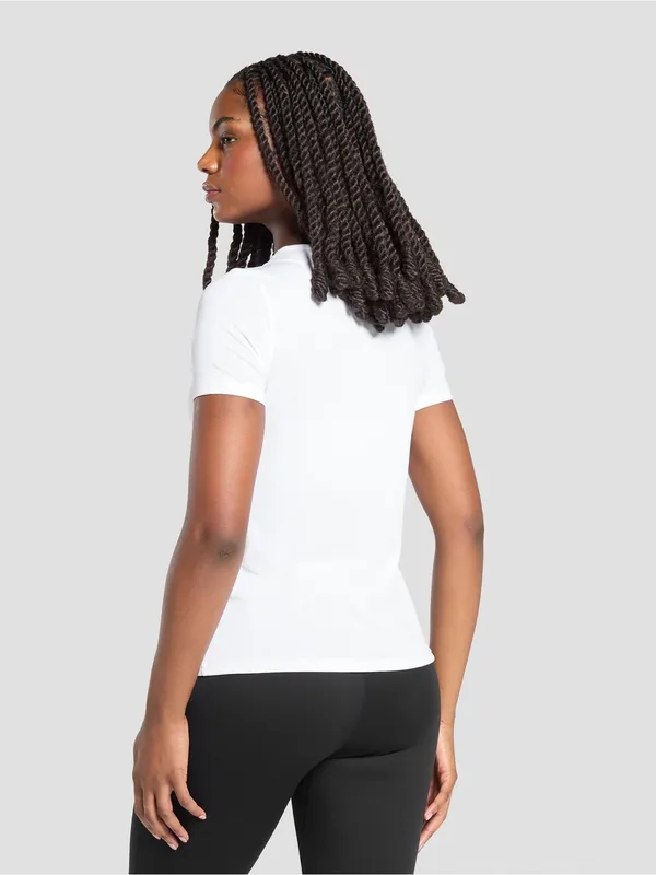 Gymshark White Training T-shirt crewneck short sleeve active casual top logo L - Image 4