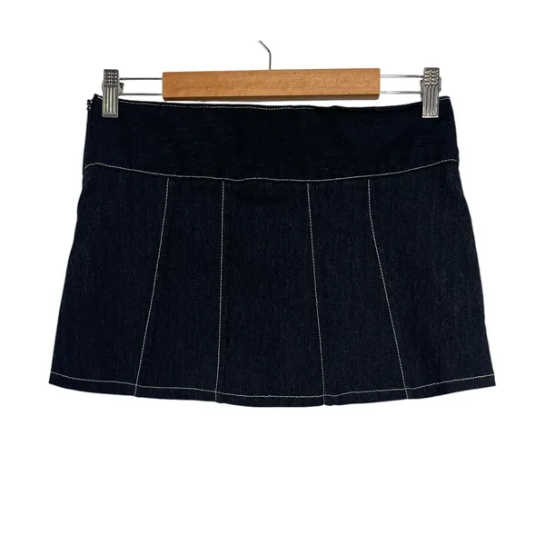 Vintage Charlotte Russe Mini Skirt Womens Small Blue Denim Y2K Stretch Sexy USA - Image 2