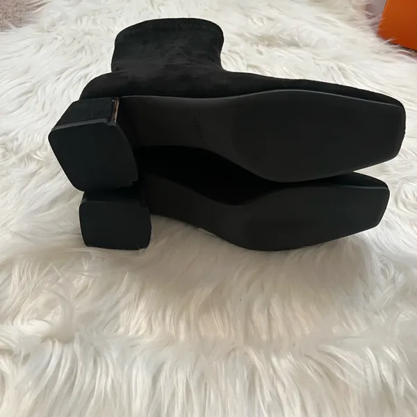 Black suede booties Size 5.5 - Image 5