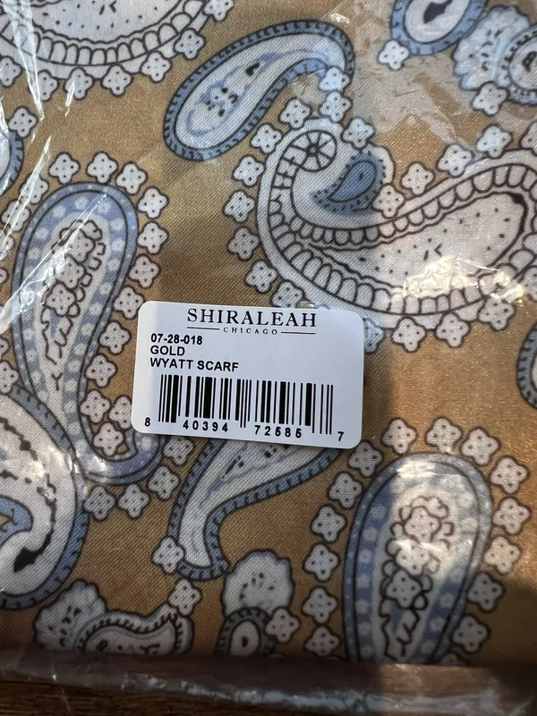 Shiraleah Chicago Wyatt Scarf Gold Paisley Woven Square Scarf Womens 07-28-018 - Image 5