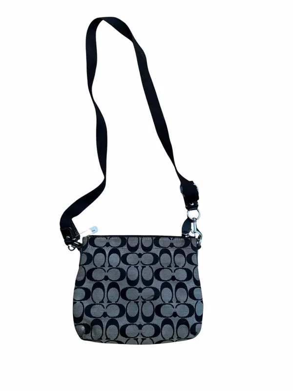 Coach Signature Black & Gray Crossbody Bag - Image 2