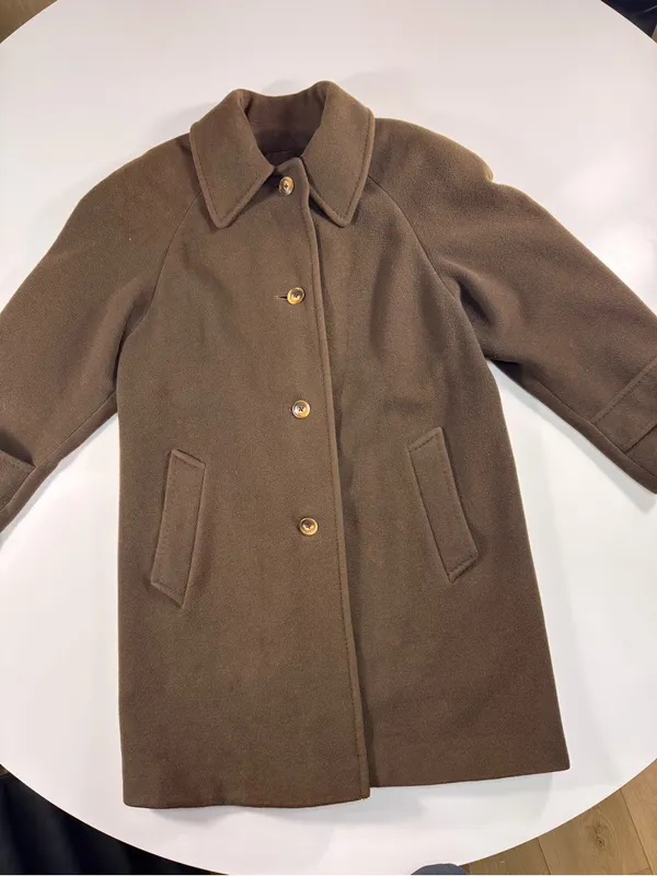 Regency Cashmere Vintage Cashmere Wool Blend-Brown Single-Breasted - Image 2