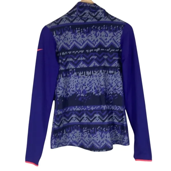 Nike Pro Hyperwarm Nordic Infinity Athletic Top Womens M Purple Funnel Neck - Image 4