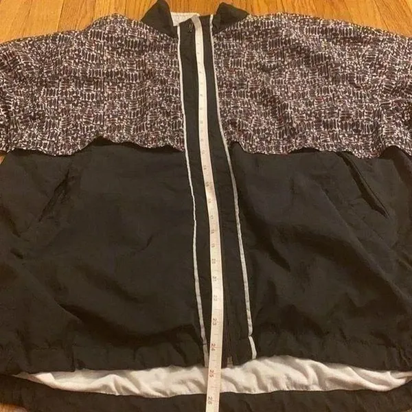 Nike Windbreaker Jacket Women Black Brown Geometric Vintage 90s‎ Full Zip Medium - Image 9