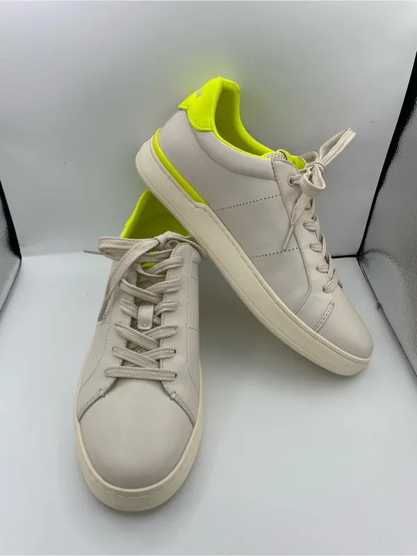 Coach lowline low top leather women’s sneakers G5040 light beige/neon green - Image 7