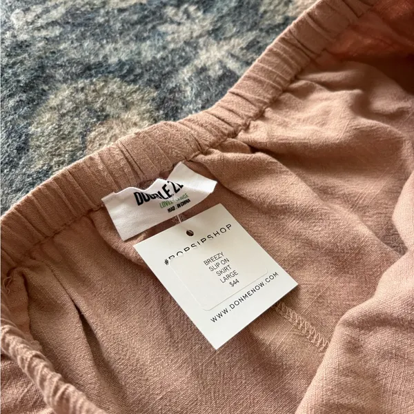 NWT Double Zero Breezy Linen Blend Slip On Skirt Size Large - Image 4