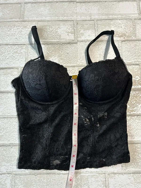 Victoria's Secret Pink Black Lace Corset Bra - Women Intimates Size Small - Image 5