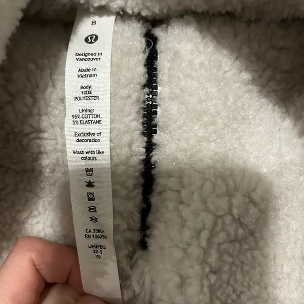 Lululemon White Opal Cinchable Fleece Zip-Up Sherpa Teddy Funnel Neck Jacket - Image 10