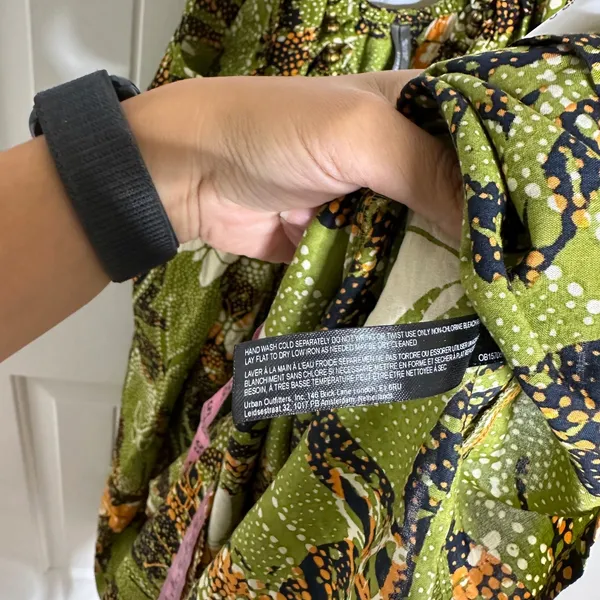 Anthropologie Kenzie Parrott green butterfly nature midi dress small vacation‎ - Image 9