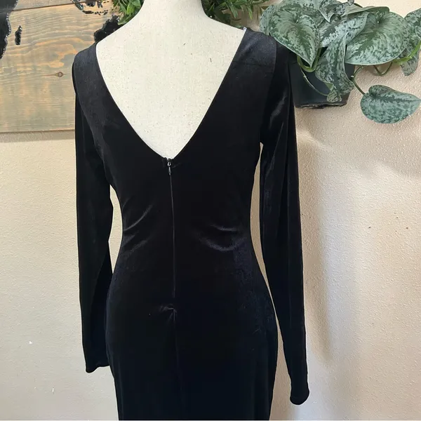 Lulus Dreaming About You Black Velvet Long Sleeve Maxi Dress - Image 7