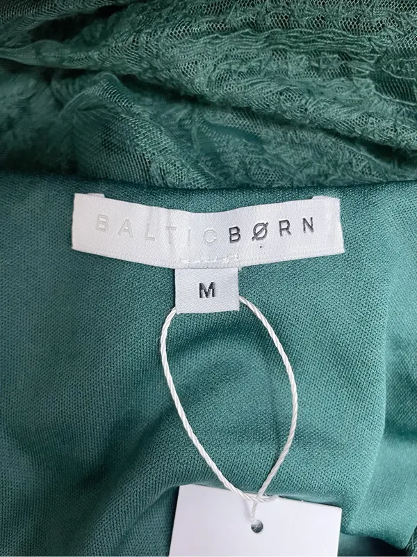 NWT Baltic Born Milena Midi Dress Medium Green Lace Smocked Waist Flutter Sleeve - Image 12