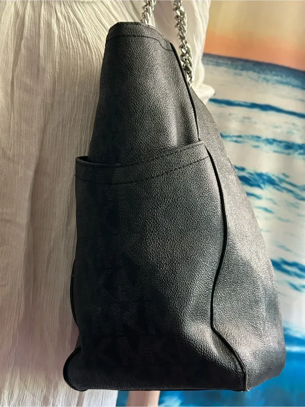 Michael Kors Black Monogram Tote Shoulder Bag - Image 6