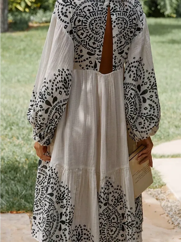 By Anthropologie Long-Sleeve Gauzy Midi Dress - Image 2