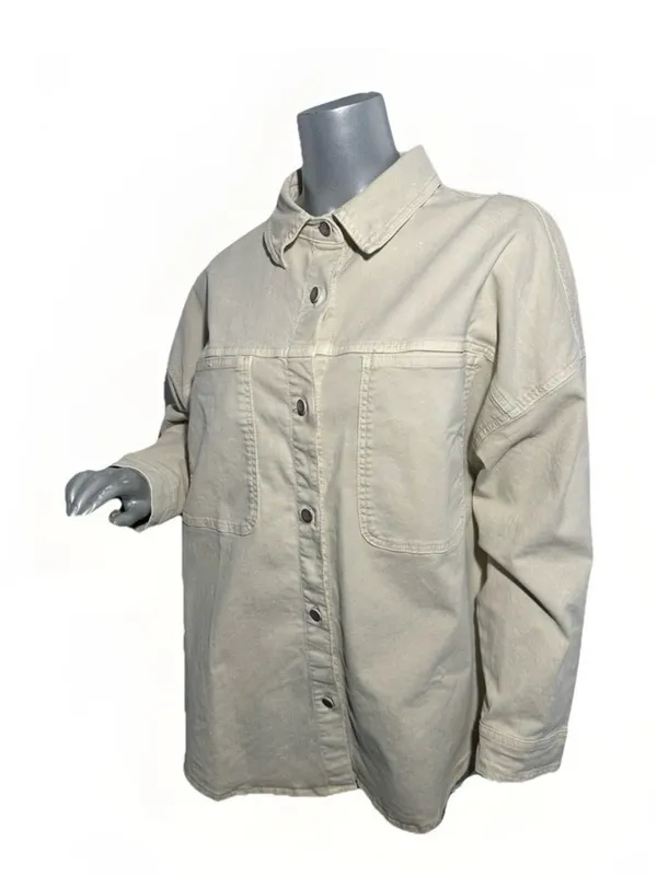 Marine Layer Molly OversizedShirt Jacket Stone Beige Xsmall New Shacket $168 - Image 7