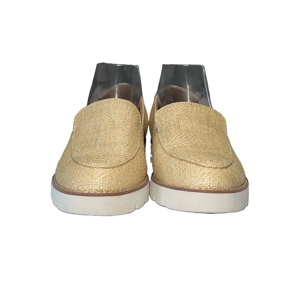 Vionic Kensley Raffia Platform Loafers Tan Gold Metallic Lug Sole Shoes Womens 7 - Image 3