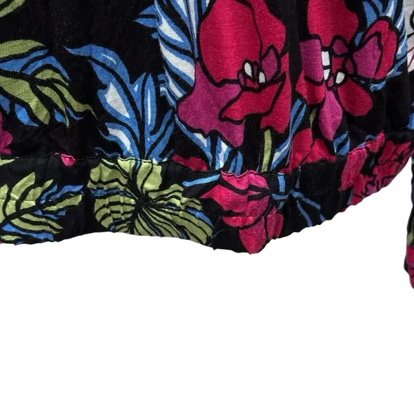 Anthropologie Tiny Womens Finley Faux Wrap Top Black Pink‎ Floral Long Sleeve M - Image 8