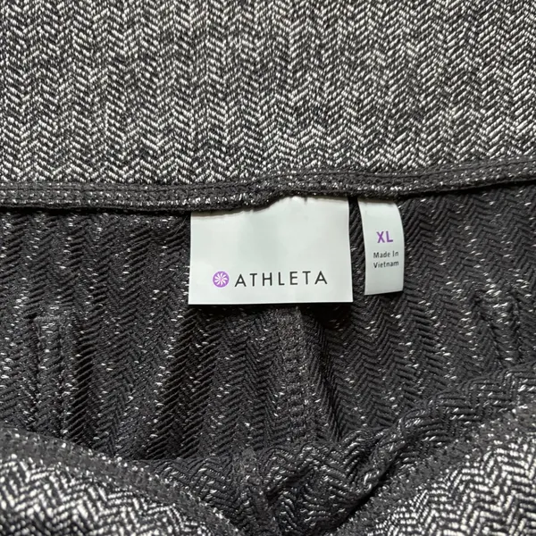 Athleta Herringbone Metro‎ High Rise Legging Size XL Pockets Black Tights 73371 - Image 6