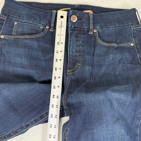 Seven7 Tummyless‎ High Rise Skinny Jeans Womens 12 Dark Wash Stretch Blue Denim - Image 7