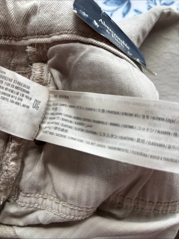 NWT Abercrombie & Fitch Curve Love Low Rise Baggy Jean Cream Color Sz 28/6 Tall - Image 8