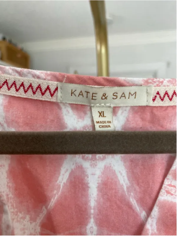 Kate And Sam Mini Dress Pink Tie Dye Cotton Boho Coquette Resort Romantic‎ Beach - Image 4