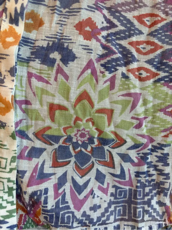 Maeve Anthropologie Boho Aztec Print Kimono Blouse Oversized Small - Image 11